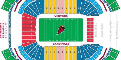 নমুনা এ থেকে জেড Cardinals স্টেডিয়াম মানচিত্র